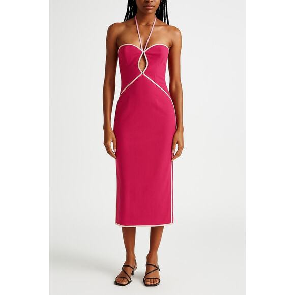 FARM Rio Hot Pink Halter Dress - Picture 1 of 2